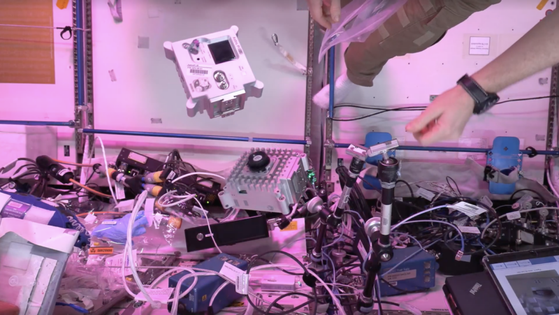 The mark 2 Astro Pi units spin in microgravity on the International Space Station.